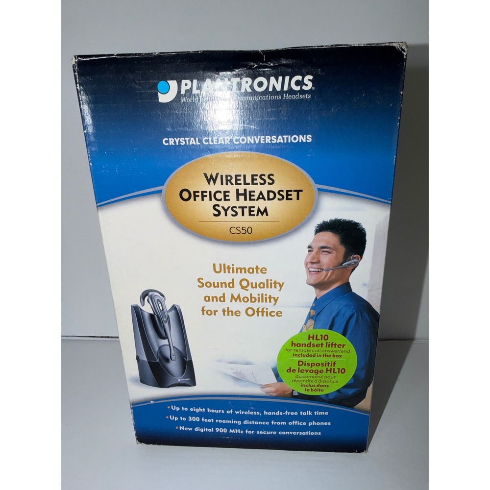 Plantronics CS50 Wireless Office Headset System with HL10 Handset Lifter Bundle